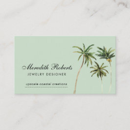 Tropical Watercolor Palm Trees Jewelry Designer Visitenkarte
