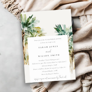 Tropical Watercolor Palm Trees Probe Abendessen Einladung