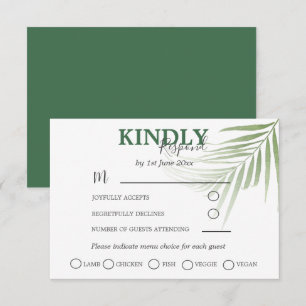 Tropical Watercolor Palm UAWG Wedding  RSVP Karte