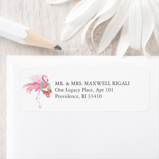 Tropical Watercolor Weihnachtsanschrift Labels (Insitu)
