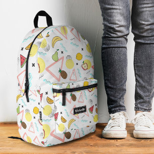 Tropical Watermelon Banana Ananas Weiß Stilvoll Bedruckter Rucksack