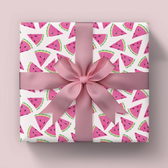 Tropical Watermelon Pattern Geschenkpapier Set (Watermelon gift wrap for baby shower or girls birthday.)