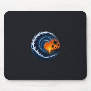 Tropical Wave Sonnenuntergang Surf Logo-Shirt Oz Mousepad