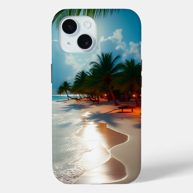 Tropical Waves Blauer Himmelsstrand Case-Mate iPhone Hülle (Rückseite)