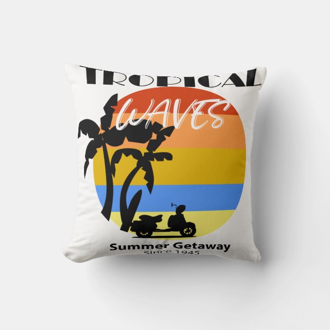 Tropical Waves Summer Beach Abstecher Klotz Kissen (Vorderseite)