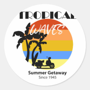 Tropical Waves Summer Beach Sticker