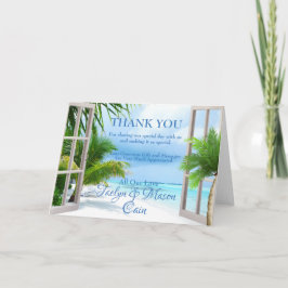 Tropical Wedding Beach Scene Danke Karte