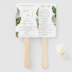 Tropical Wedding Fan Programm Fächer