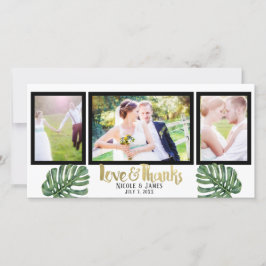 Tropical Wedding Foto Liebe & vielen Dank Dankeskarte