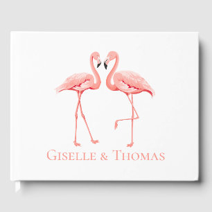 Tropical Wedding Pink Flamingo Brautparty Party Gästebuch
