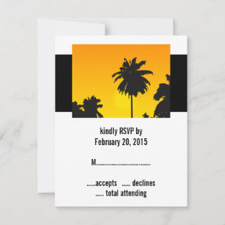Tropical Wedding RSVP Cards Sonnenuntergang Karte