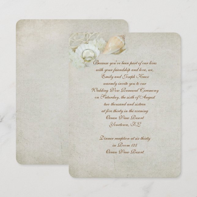 Tropical Wedding Vow Renewal Einladung (Vorne/Hinten)