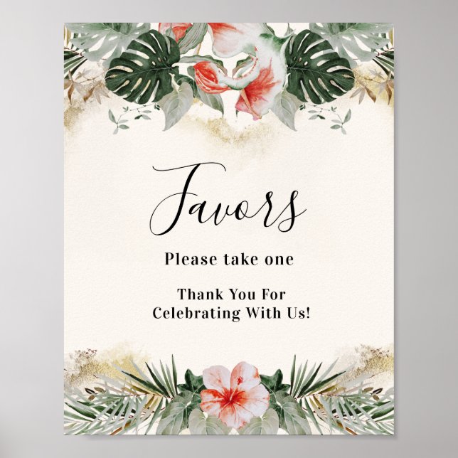 Tropical Weding | Palm Monstera Lieblings Poster (Vorne)