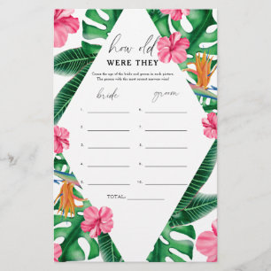 Tropical - Wie alt waren sie ein Brautspiel