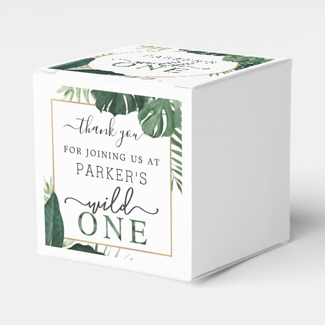 Tropical Wild One First Birthday Party Fevor Box Geschenkschachtel (Vorderseite)