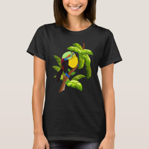 Tropical Wildlife Animal Rainforest Blätter Zoo Bi T-Shirt