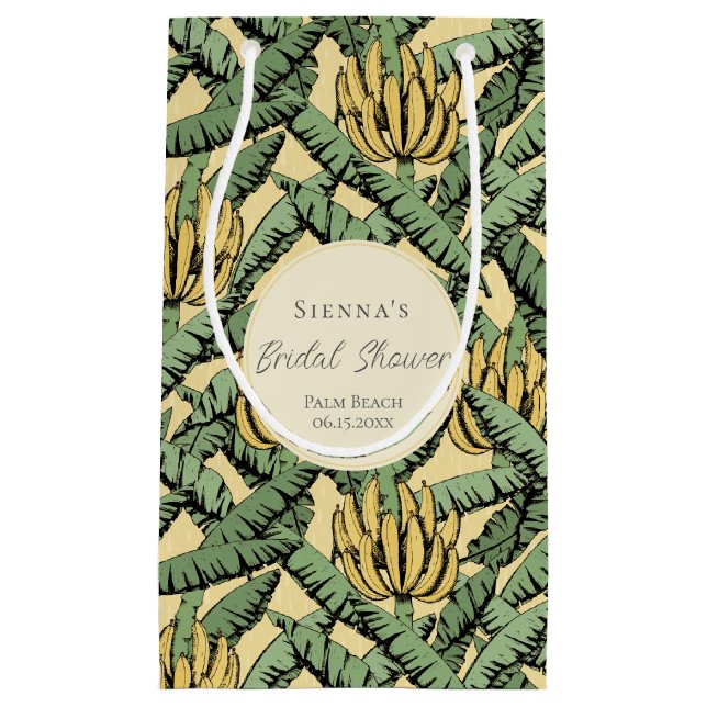Tropical Yellow Banana Blätter Bachelorette Kleine Geschenktüte (Vorderseite)