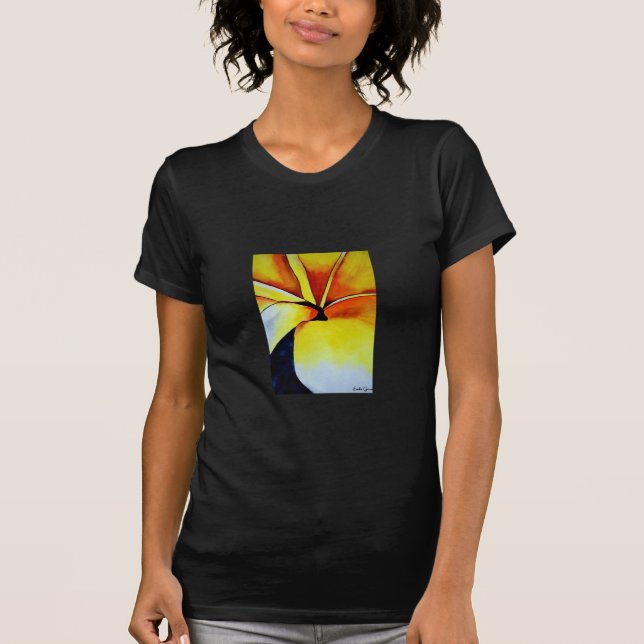 Tropical Yellow Frangipani Blume Originale Kunst T-Shirt (Vorderseite)