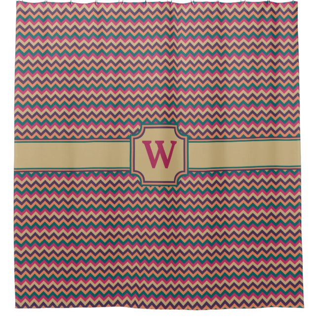 Tropical Zigzag Duschvorhang (Vorderseite)