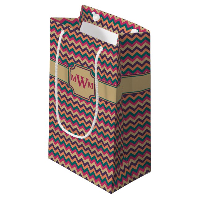 Tropical Zigzag Geschenktasche Kleine Geschenktüte (Vorderseite Schrägansicht)