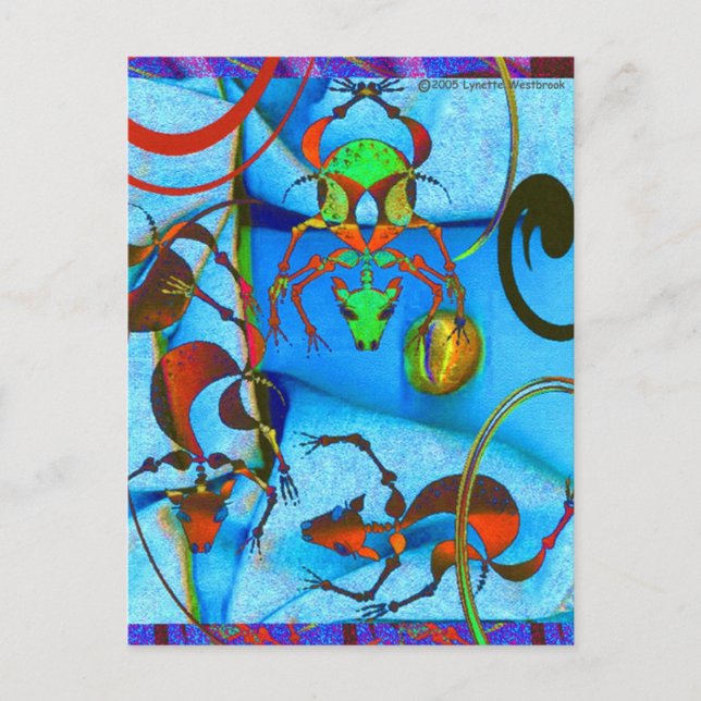 TropicalDog Blue Postkarte (Vorderseite)