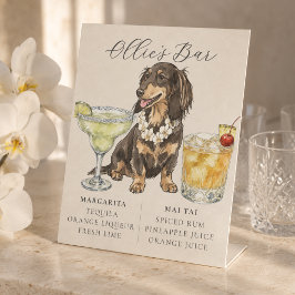 Tropicaler Dachshund Hawaiian Hochzeitsbar-Schild Sockelschild