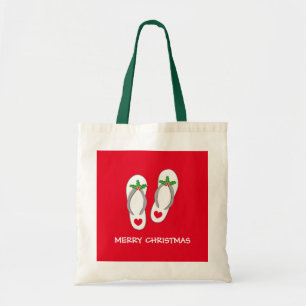 Tropicaler Frohe Weihnachten Strand Flip Flops Tra Tragetasche