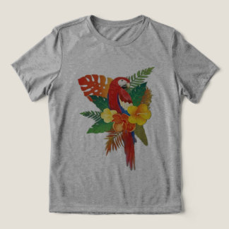 Tropicaler Papageien-Blüten-T-Shirt Tri-Blend Shirt