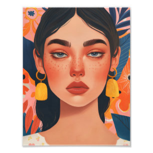 Tropicaler Sommersprossen-Muse-Plaakat Fotodruck