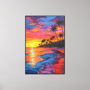Tropicaler Sonnenuntergang Leinwanddruck
