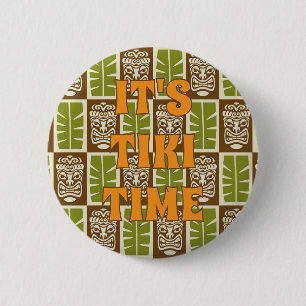 Tropicaler Tiki-Bar Tiki-Zeit Button