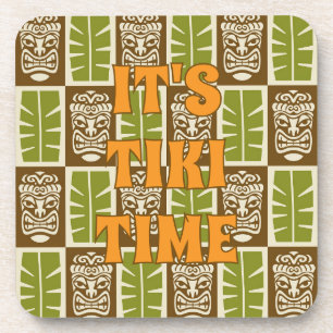 Tropicaler Tiki-Bar Tiki-Zeit Getränkeuntersetzer