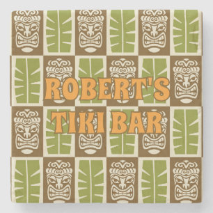 Tropicaler Tiki-Bar Tiki-Zeit Steinuntersetzer