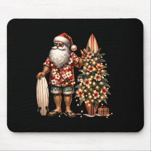 Tropicaler Weihnachtsmann-Surfstrand-Hibiskus-Xm Mousepad
