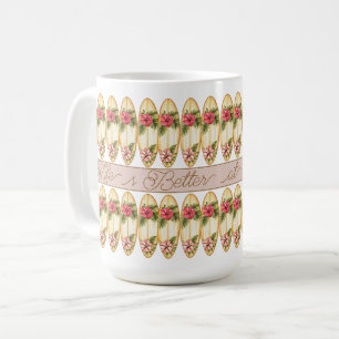 Tropicales Surfbrett-Blumendesign – Anpassbar Ph Kaffeetasse