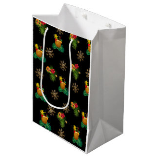 Tropicas - Ananas-Geschenktüte Elegantes Schwarzes Mittlere Geschenktüte