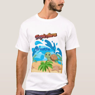 TropicAura Respirer T-Shirt Tortue de Plage Tropic