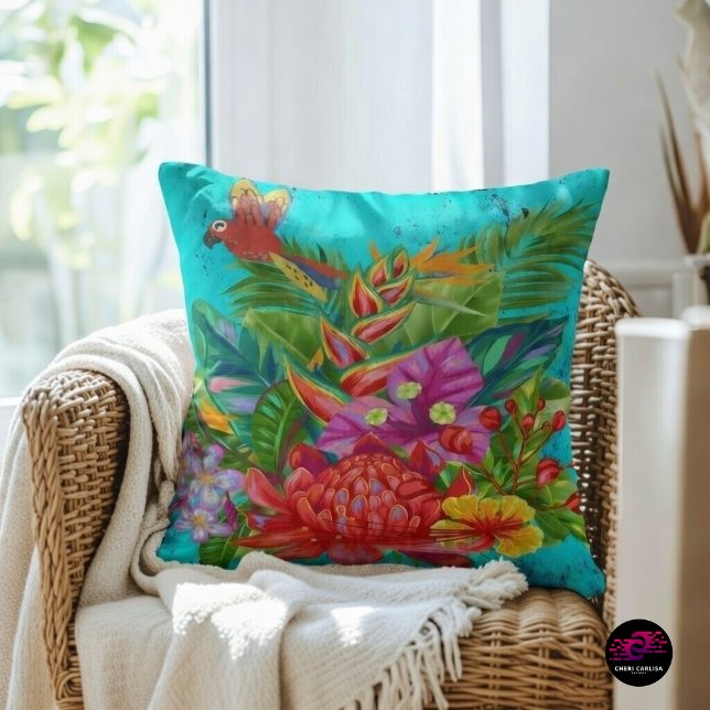 TropiColor Fusion Macaw & Bloral Serenade Kissen (An accent piece that instantly changes the room)