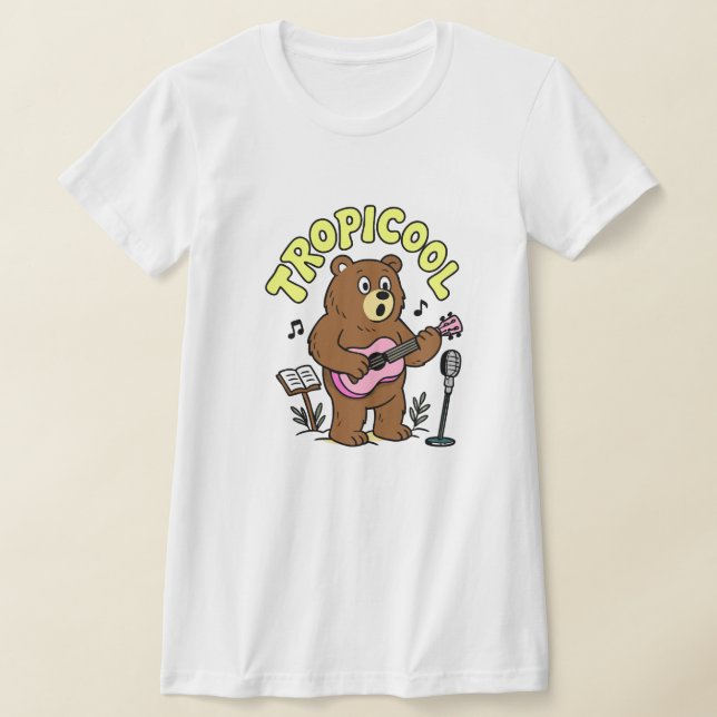 Tropicool Bear Playing Ukulele – Cute Funny Music  T-Shirt (Ablage )
