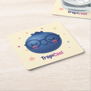TropiCool Blueberry - Sweet & Cool Table Accent Rechteckiger Pappuntersetzer