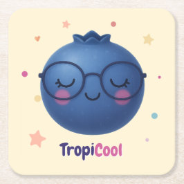 TropiCool Blueberry - Sweet & Cool Table Accent Rechteckiger Pappuntersetzer