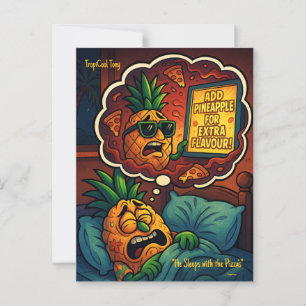 TropiCool Tony's Nightmare - Ananas auf Pizza Postkarte
