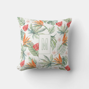Tropics Blume Foliage Fantasy mit Monogram Kissen