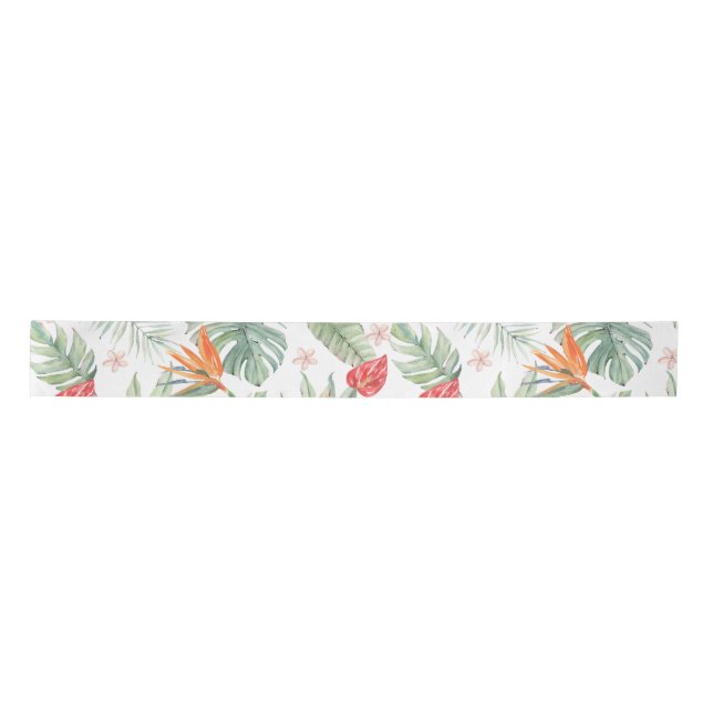 Tropics Blume Foliage Fantasy mit Monogram Satinband (Vorderseite)