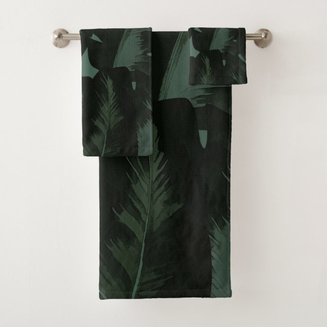 Tropique Feuille de palme vert foncé et noir (En situation)