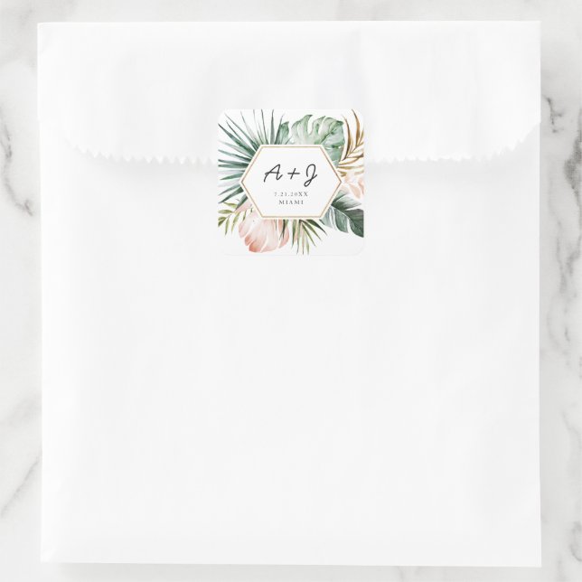 Tropiques luxuriantes Favoriser Sticker Carré (Sac)