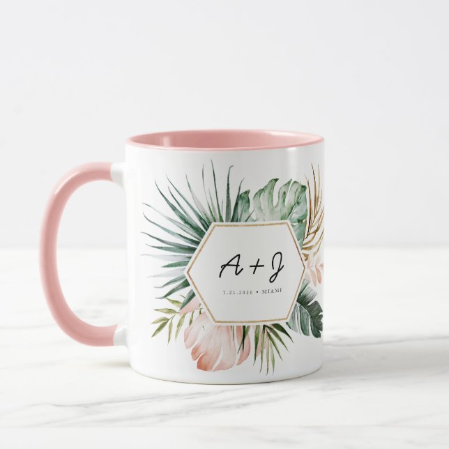 Tropiques luxuriants Mariage café Mug (Gauche)
