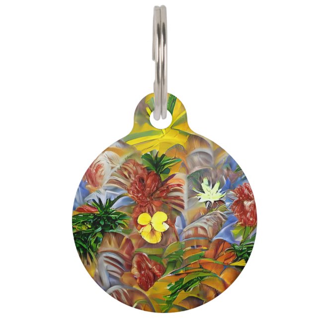 Tropisch Abstrakt Haustiermarke (Vorderseite)