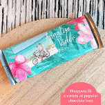 Tropisch Aquamarin, rosa Hochzeitscreme, Candy Bar Flyer<br><div class="desc">Persönlich gestalten Sie Ihr eigenes, aquamarines Bar- oder Konditorei mit einem individuellen Papieretikett. Tropisch rosa, Korallenplumeria Blume Label ist attraktiv mit Ihrer eigenen Formulierung. Fügen Sie das Mongramm des Paares auf der Rückseite für eine abschließende Touch hinzu. Verwenden Sie dieses personalisierte Verpackungs-Etikett für andere Gastgeschenk-Taschen und -Boxen. Ideal für farbenfrohe...</div>