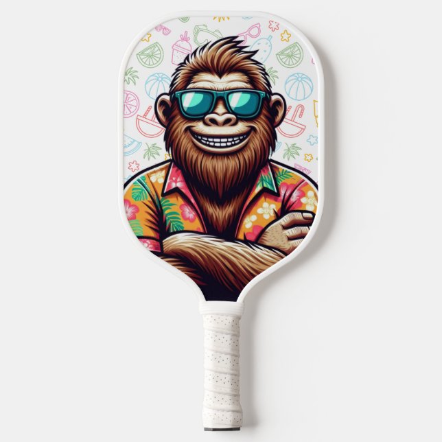 Tropisch/Beach yeti/bigfoot Pickleball Schläger (Vorderseite)